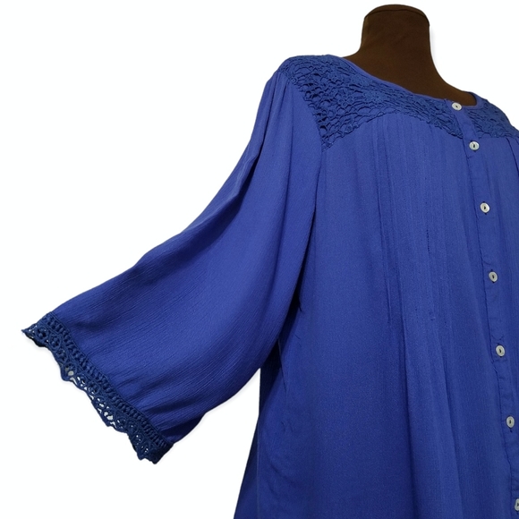 OSO Casuals Long Sleeve Blue Women's Size XL - Picture 6 of 8